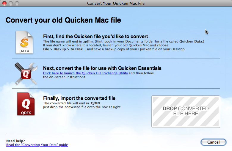 can i import microsoft money into quicken for mac?